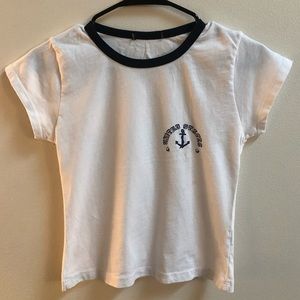 NWOT white and blue Pacsun top